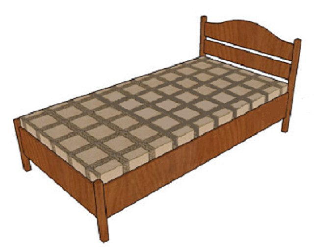 Несложная в изготовлении односпальная деревянная кровать