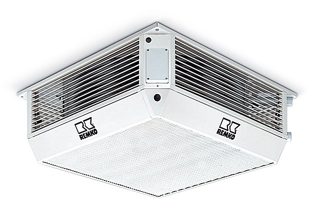 Мощные потолочные тепловентиляторы обычно устанавливаются в просторных общественных или производственных помещениях