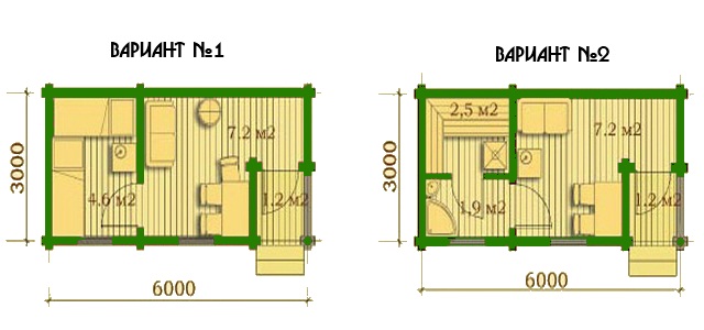 План бани 6х3