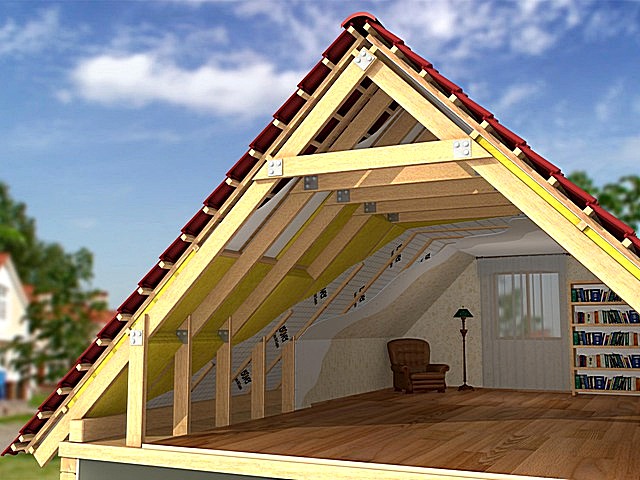 Чердачное помещение двускатной крыши может превратиться в полноценную жилую комнату