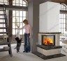 Фронтально-угловой камин Кора