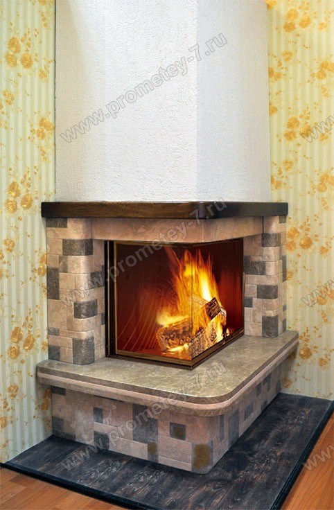 Фронтально-угловой камин Лего