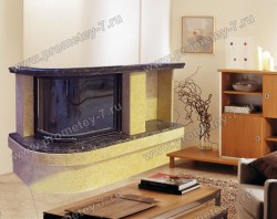 Фронтально-угловой камин Современный 1