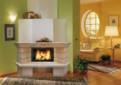 Фронтально-угловой камин Суданская роза