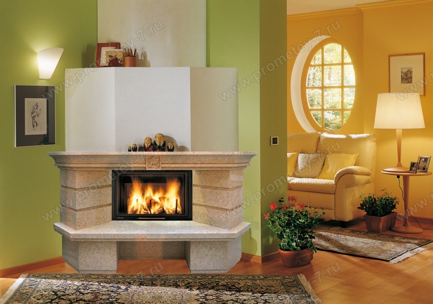 Фронтально-угловой камин Суданская роза