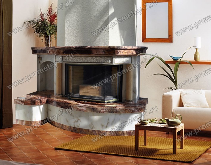 Фронтально-угловой камин Феникс 2