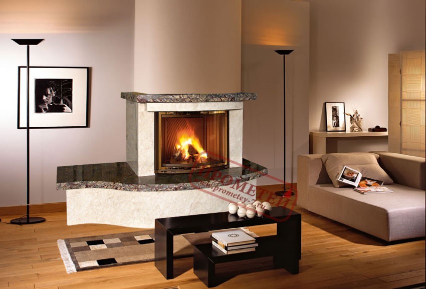 Фронтальный камин Аполло с банкетой