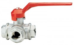 Кран шаровой трехходовой тип Т стандартный проход (рычаг) Itap 128 3/4