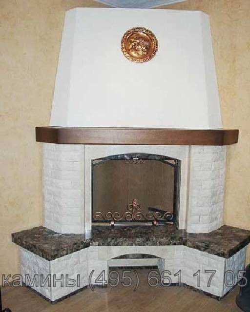 Угловой камин Бьянко