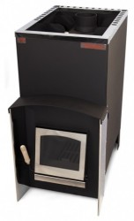 Печь для бани Вулкан Эльбрус 20 с теплообменником Стекло