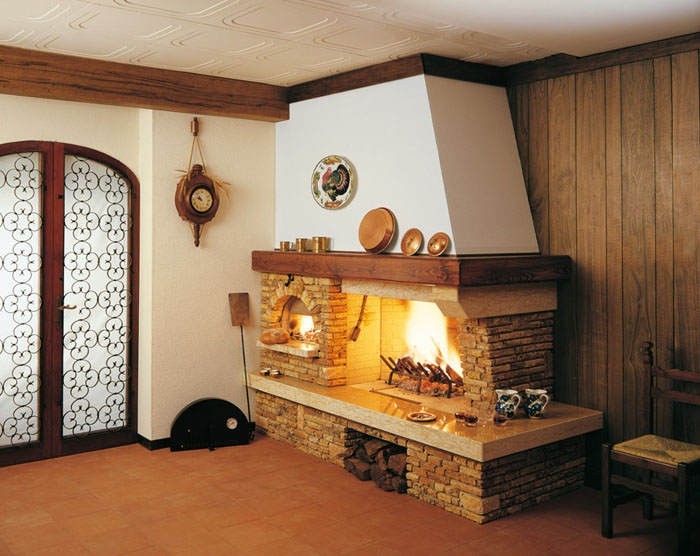 Каминная облицовка Palazzetti Valcomelico с духовкой (кантри)