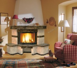 Угловой камин Космос